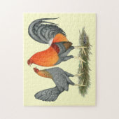 Blue Red Gamefowl Legpuzzel (Verticaal)
