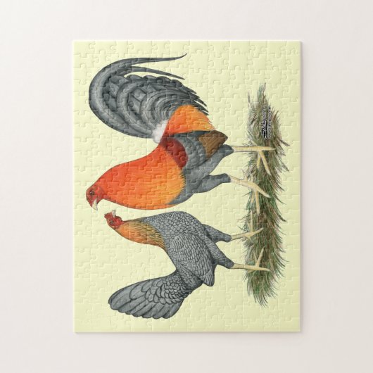 Blue Red Gamefowl Legpuzzel (Verticaal)