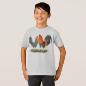 Blue Red Gamefowl T-shirt (Voorkant volledig)