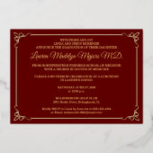 Blue, Red Gold FOIL Class of 2026 Photo Graduation Folie Uitnodiging (Achterkant)