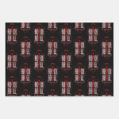 Blue Red & Gold  Rock & Roll Inpakpapier Vel (Voorkant 2)