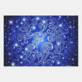 Blue Red & Green Celestial Swirls Pattern Inpakpapier Vel (Voorkant)
