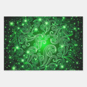 Blue Red & Green Celestial Swirls Pattern Inpakpapier Vel (Voorkant 3)