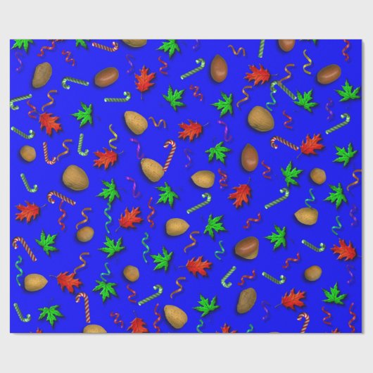 Blue Red Green Yellow Candy Cane kerstfeestdag Cadeaupapier (Vlak)