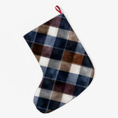 Blue Red Grey White Squares   Grote Kerstsok (Achterkant (Hangend))