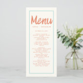 Blue Red Handwriting Typography Retro Wedding Menu (Staand voorkant)