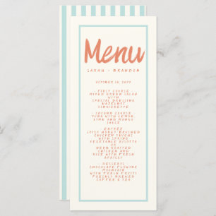 Blue Red Handwriting Typography Retro Wedding Menu