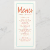 Blue Red Handwriting Typography Retro Wedding Menu (Voorkant)