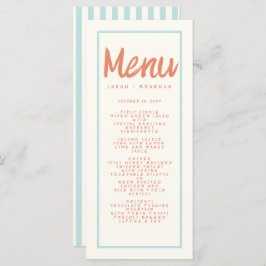 Blue Red Handwriting Typography Retro Wedding Menu