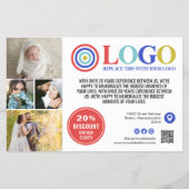 Blue Red Logo Photos Promo Small Business Flyer (Achterkant)