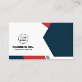 Blue Red Modern Custom   Visitekaartje (Achterkant)