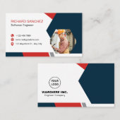 Blue Red Modern Custom   Visitekaartje (Voorkant / Achterkant)