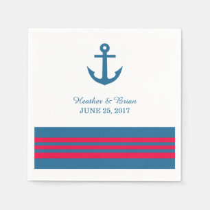 Blue Red Nautical Anchor Paper Napkins Servetten