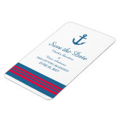 Blue Red Nautical Anchor Save the Date Magnet Magneet (Linkerzijde)