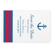 Blue Red Nautical Anchor Save the Date Magnet Magneet (Horizontaal)