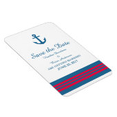 Blue Red Nautical Anchor Save the Date Magnet Magneet (Rechterzijde)