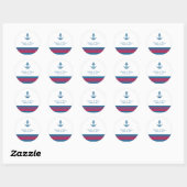 Blue Red Nautical Anchor Wedding Stickers (Vel)