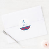 Blue Red Nautical Anchor Wedding Stickers (Envelop)