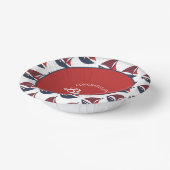 Blue & Red Nautical Baby Shower Papieren Kommen (Gebogen)