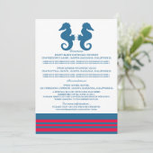 Blue Red Nautical Seahorse Information Kaart (Staand voorkant)