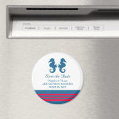 Blue Red Nautical Seahorse Save the Date Magnet (Insitu (Vaatwasser))