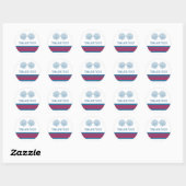 Blue Red Nautical Seashells Dank je Stickers (Vel)