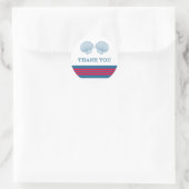 Blue Red Nautical Seashells Dank je Stickers (Tas)