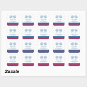 Blue Red Nautical Seashells Save the Date Vierkante Sticker (Vel)
