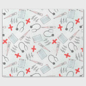Blue Red Nurse Symbols Gift Cadeaupapier (Vlak)