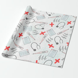 Blue Red Nurse Symbols Gift Cadeaupapier