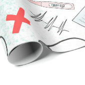 Blue Red Nurse Symbols Gift Cadeaupapier (Rol Hoek)