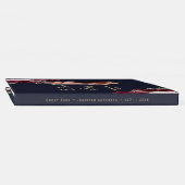 Blue Red Pink Gold Floral Foto Memorial Gastenboek (Rug)