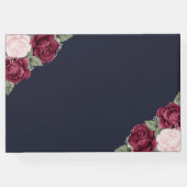 Blue Red Pink Gold Floral Foto Memorial Gastenboek (Achterkant)