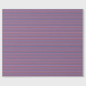 Blue Red Pink Retro Stripe Gift Wrap Pattern Cadeaupapier (Vlak)