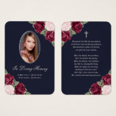 Blue Red Pink Silver Memorial Funeral Prayer Kaart (Voorkant /achterkant)