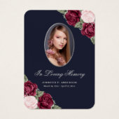 Blue Red Pink Silver Memorial Funeral Prayer Kaart (Voorkant)