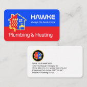 Blue Red Plumbing Heating Pipe Frame Visitekaartje (Voorkant / Achterkant)