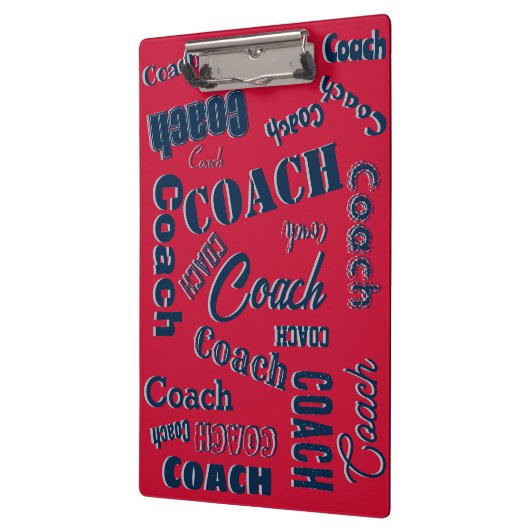 Blue Red Silver Specialized Coach Gift Name Art Klembord (Links)