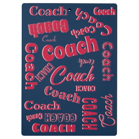 Blue Red Silver Specialized Coach Gift Name Art Klembord (Achterkant)