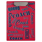 Blue Red Silver Specialized Coach Gift Name Art Klembord (Voorkant)