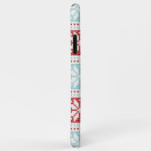 Blue Red Snowflakes kerstak Case-Mate iPhone Case (Achterkant/rechts)