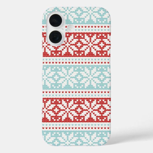 Blue Red Snowflakes kerstak Case-Mate iPhone Case (Achterkant)