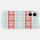 Blue Red Snowflakes kerstak Case-Mate iPhone Case (Achterkant (horizontaal))