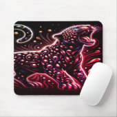 Blue + Red Spotted Leopard On Thick Laptop Tablet Muismat (Met muis)