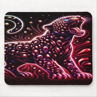 Blue + Red Spotted Leopard On Thick Laptop Tablet Muismat