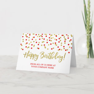 Blue Red Stippen Business van Group Birthday Card Kaart