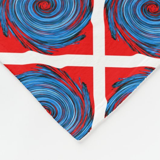 Blue Red Swirl Abstract Patroon Fleece Deken (Hoek)
