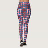 Blue Red Swirl Abstract Patroon Leggings (Achterkant)