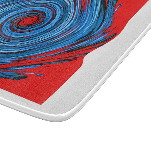 Blue Red Swirl Abstract Patroon Snijplank (Hoek)