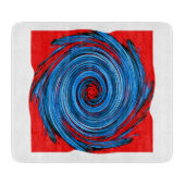 Blue Red Swirl Abstract Patroon Snijplank (Voorkant)